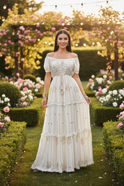 Bohemian Muse Off-Shoulder Dress