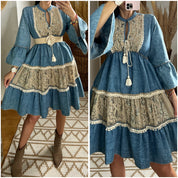 Boho Denim Short Dress