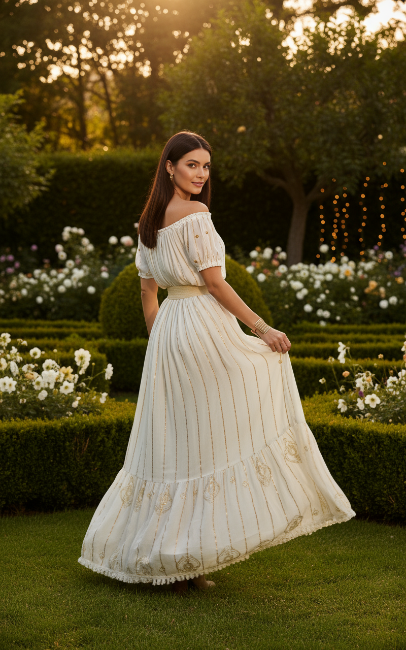 Bohemian Muse Off-Shoulder Dress