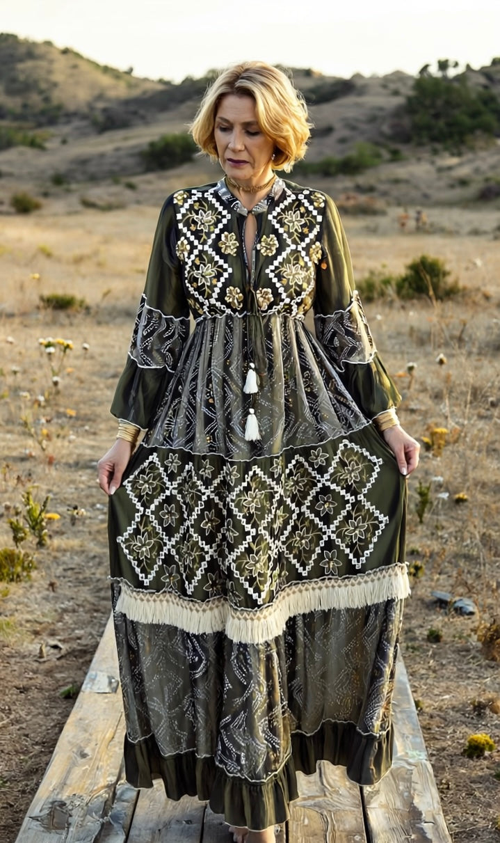 Golden Dusk Maxi Dress