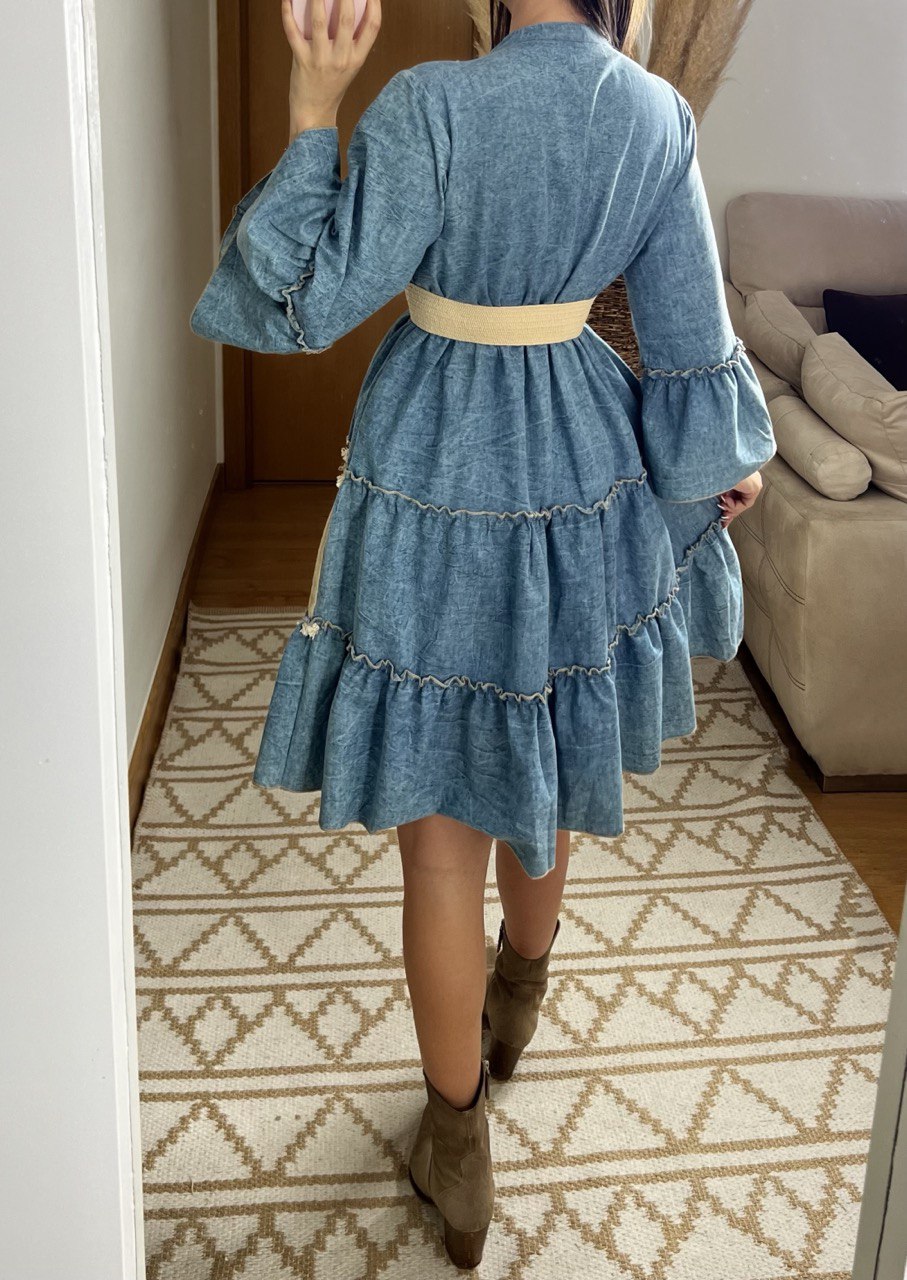 Boho Denim Short Dress