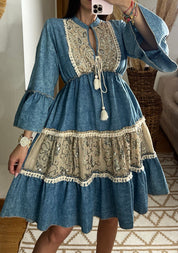 Boho Denim Short Dress