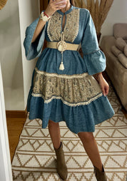 Boho Denim Short Dress