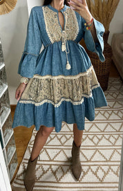 Boho Denim Short Dress