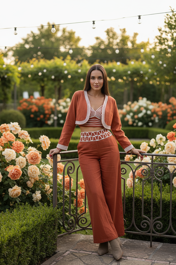 Romantic Striped Minimalist Two Piece Set