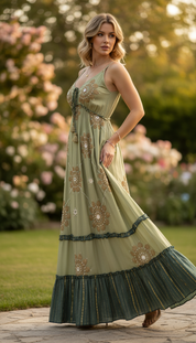 Celestial Bloom Maxi Dress