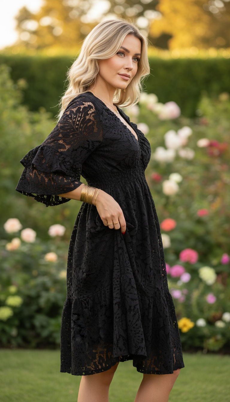 Robe courte noire Luna