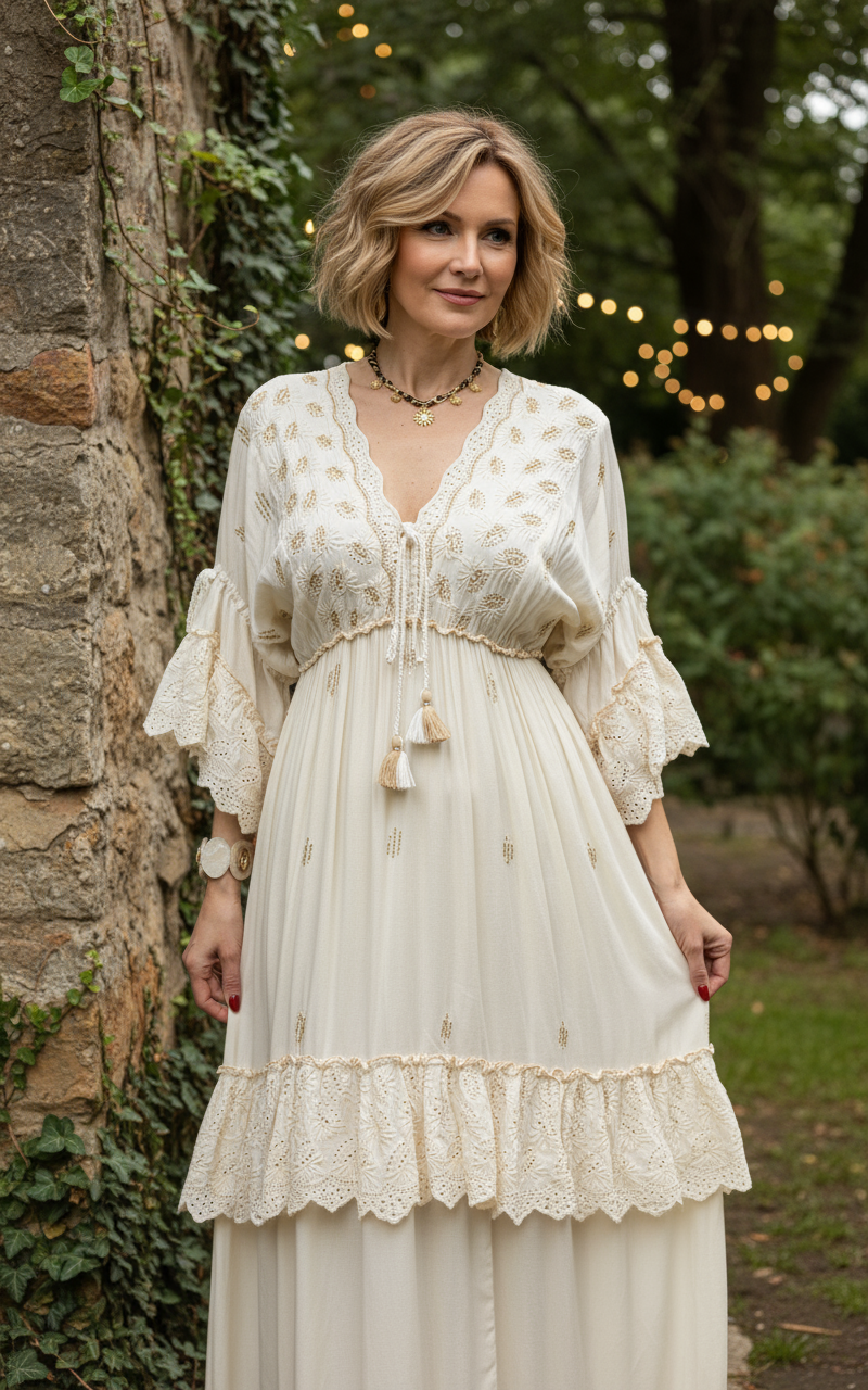 Mansi White Boho Dress