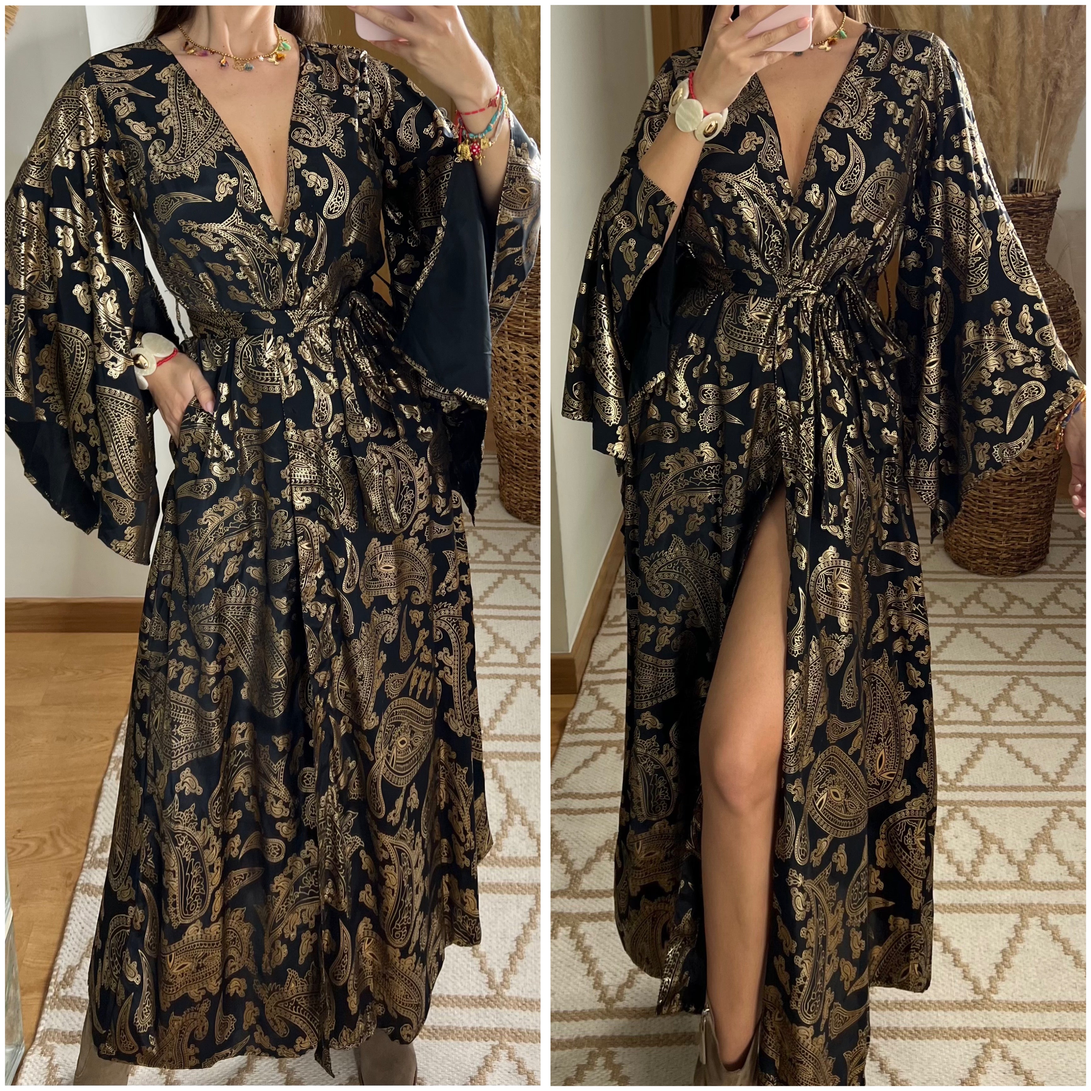 Natural Kaftan Maxi Dress