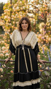 Robe longue bohème Velvet Night – Création romantique artisanale