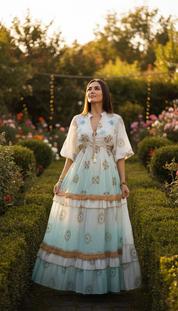 Robe longue Azure Bloom