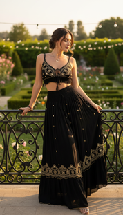 Luna Black Cotton Set