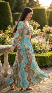 Robe en soie Aurora Sky