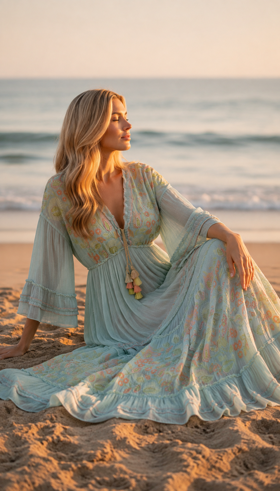 Mery Blue Maxi Dress