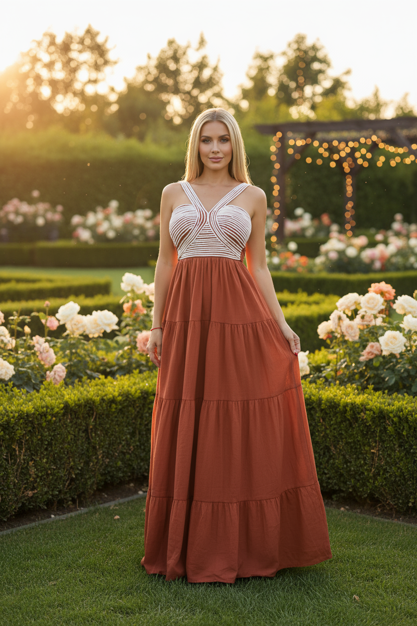 Organic Terracotta Boho Dress