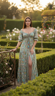 The Smocked Blue Silk Dress