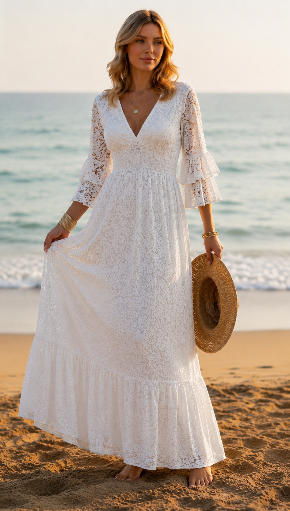 Robe en dentelle vaporeuse