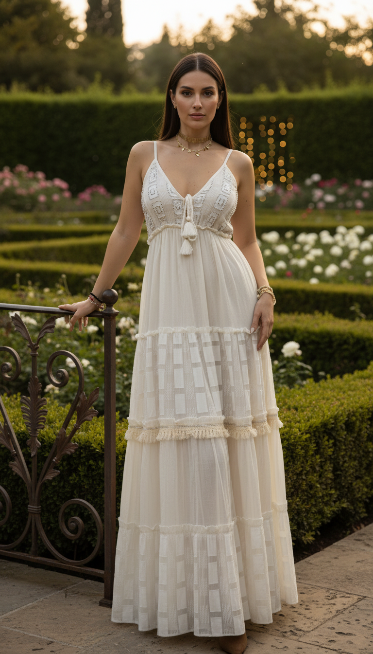 Evra Weißes Boho-Kleid