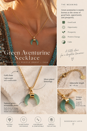 Green Aventurine Moon Necklace