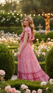 Aurora-rosa Seidenkleid