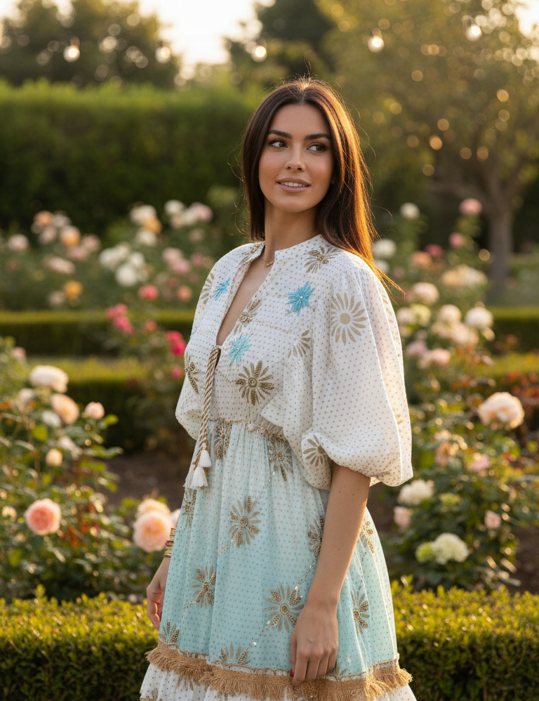 Robe longue Azure Bloom