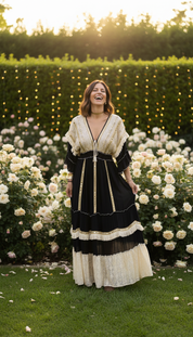 Robe longue bohème Velvet Night – Création romantique artisanale