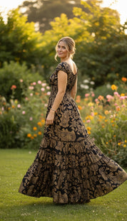 Robe longue en soie sereine