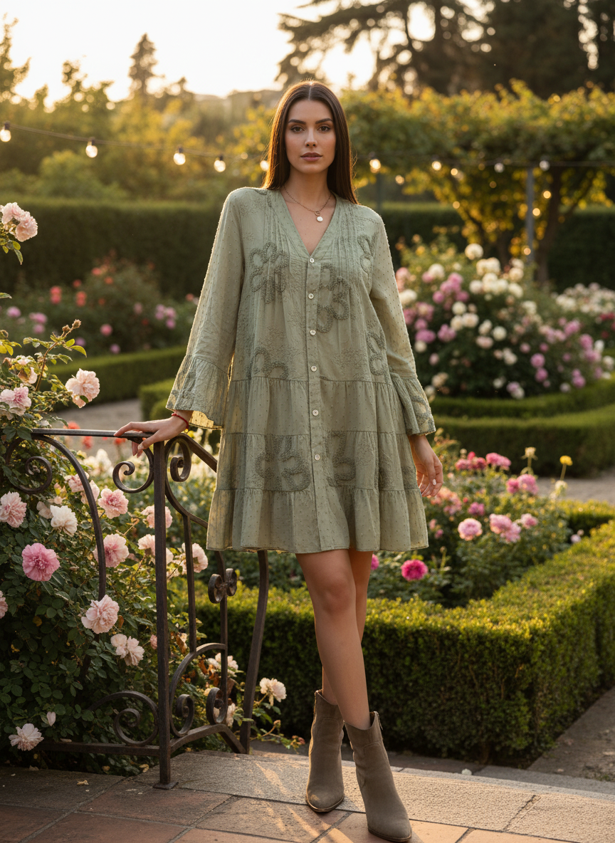 Plumeti Midi Dress