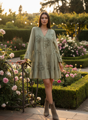 Plumeti Midi Dress