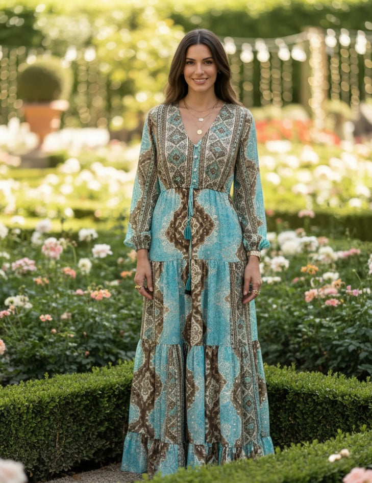 Robe en soie rose Aurore