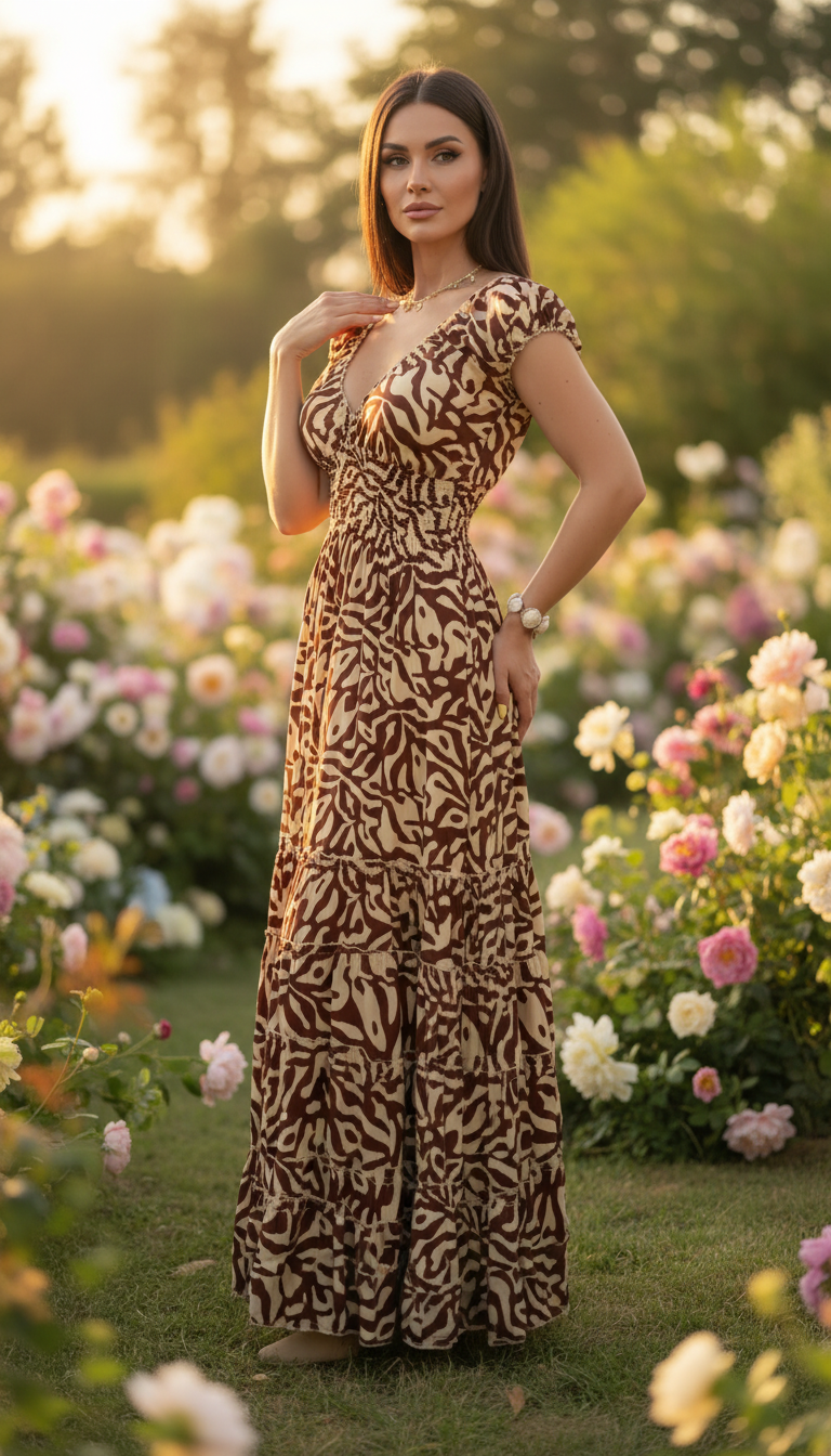 Alma Golden Silk Maxi Dress