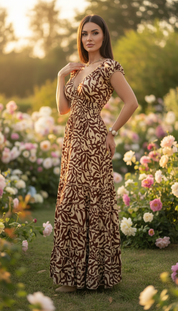 Alma Golden Silk Maxi Dress