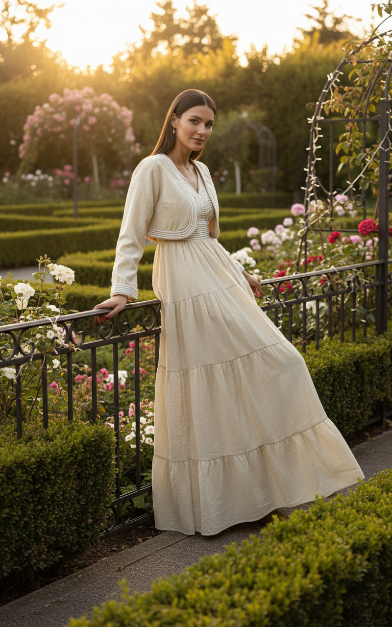 Organic Beige Boho Dress