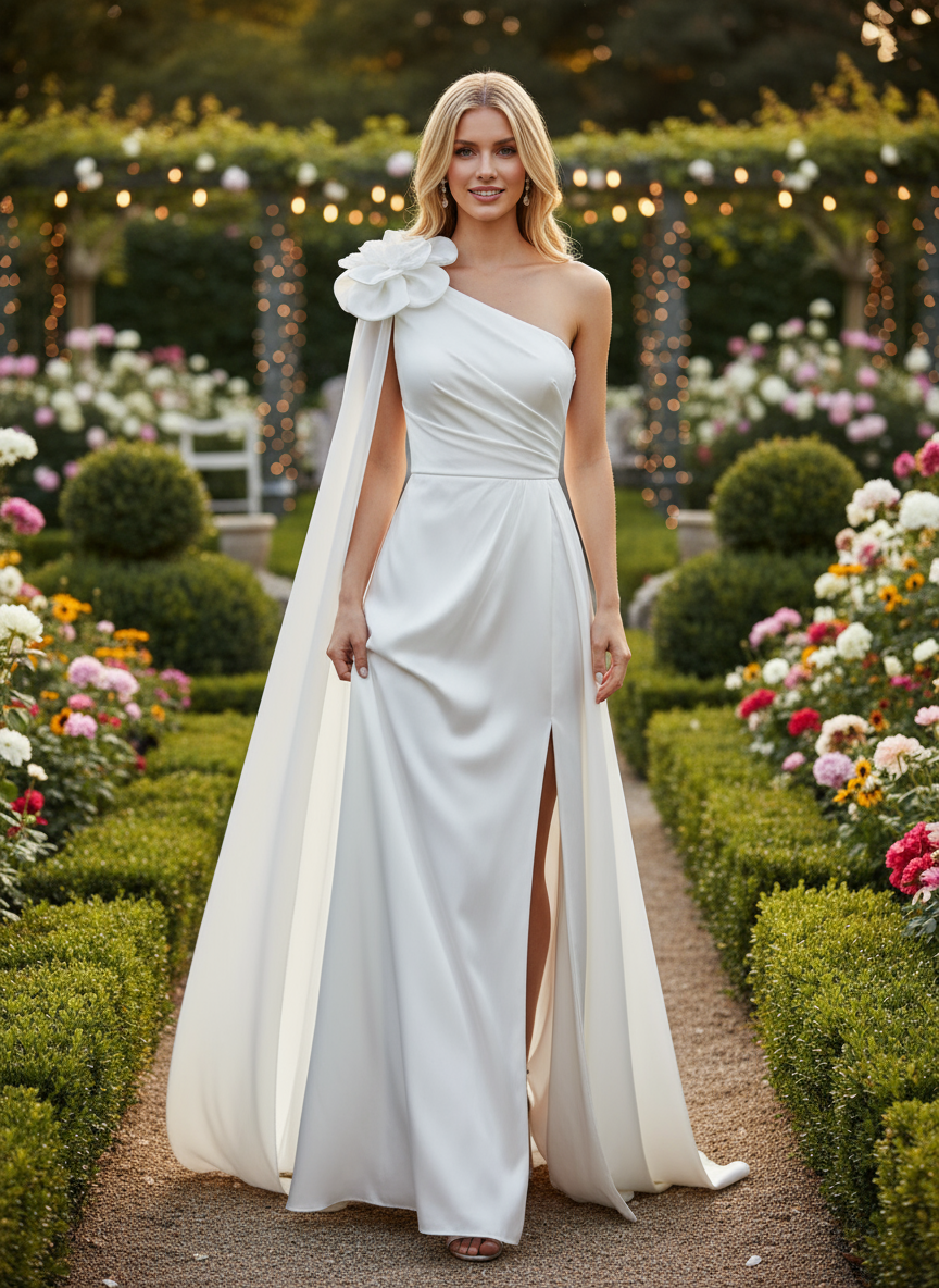 Mikado One-Shoulder Wedding Dress
