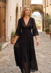 Ivory Moon Black Lace Dress