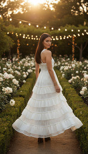Robe longue bohème blanche à volants