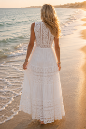 Ethereal White Boho Lace Dress