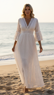 Salbeigrünes Spitzenkleid