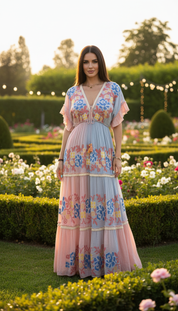 Anna Pink Maxi Dress