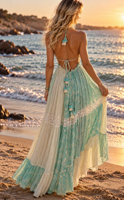 Azurea Boho Maxi Dress – Handcrafted Elegance