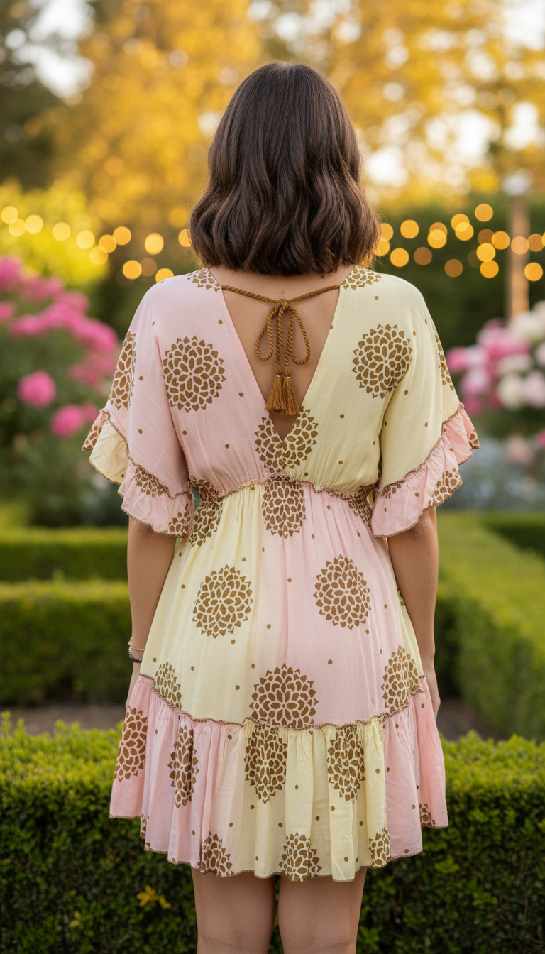 Bicolor Soft Pink Garden Dress