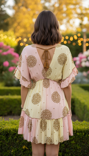 Bicolor Soft Pink Garden Dress