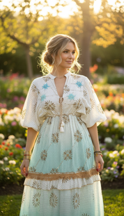 Robe longue Azure Bloom