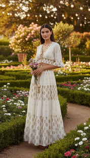 Aurora Golden Embroidered Boho Set