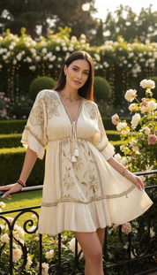 Soft Beige Mini Dress