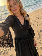 Salbeigrünes Spitzenkleid