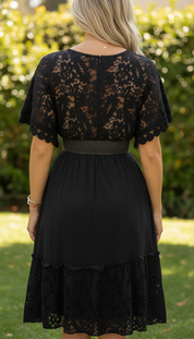 Lunar Dream Black Mini Dress