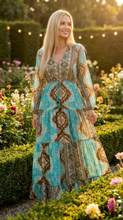 Robe en soie Aurora Sky