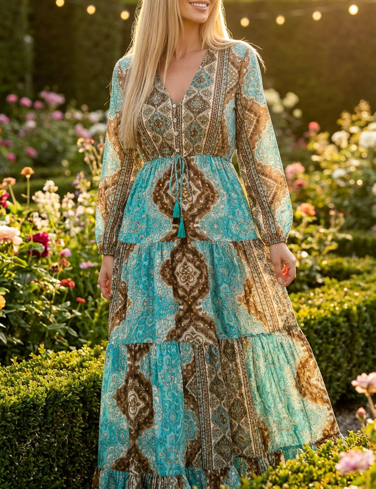 bohemian love style sophie dress The Sophie Dress in Pink Peony Print