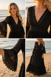 Salbeigrünes Spitzenkleid